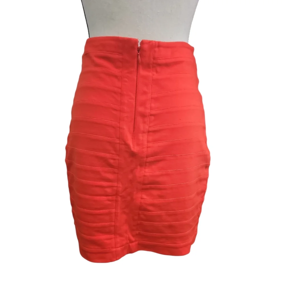 Express Vibrant Orange Mini Skirt - Picture 2 of 4